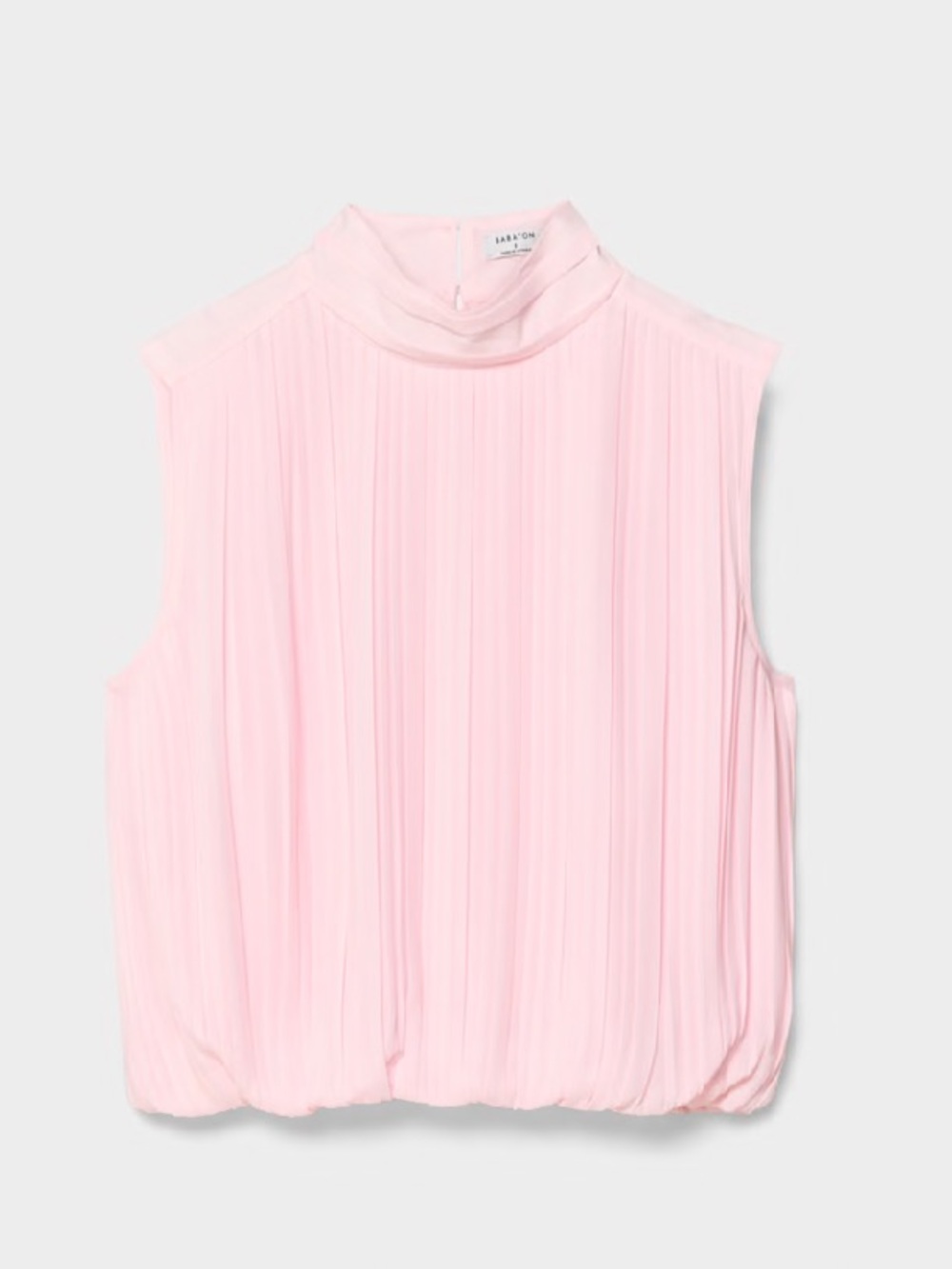 Aritzia Sleeveless Ezra Pleated Mock-Neck Blouse in Light Pink